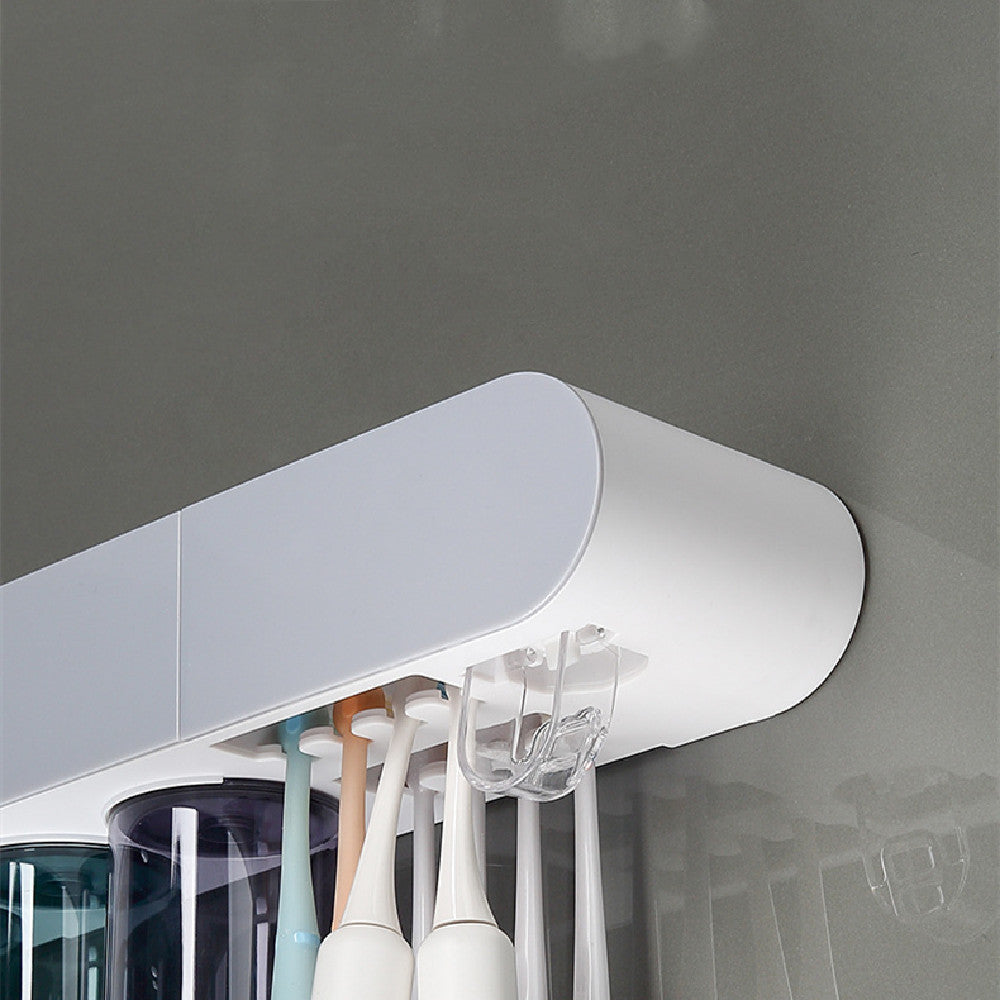 Magnetic toothbrush shelf with Toothpaste Dispenser