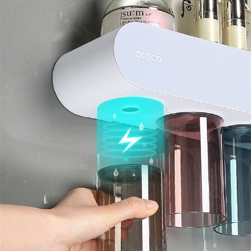 Magnetic toothbrush shelf with Toothpaste Dispenser