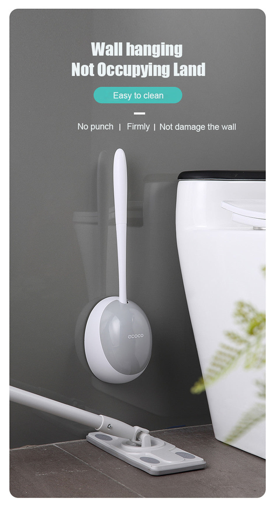 Wall-mounted toilet brush