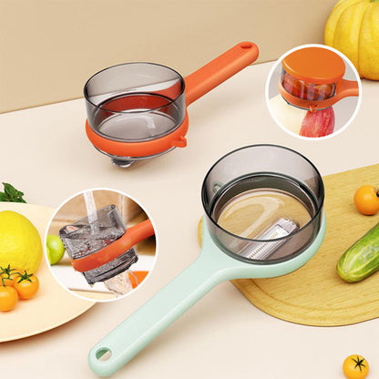 Multi-Functional Peeler With Bucket Storage