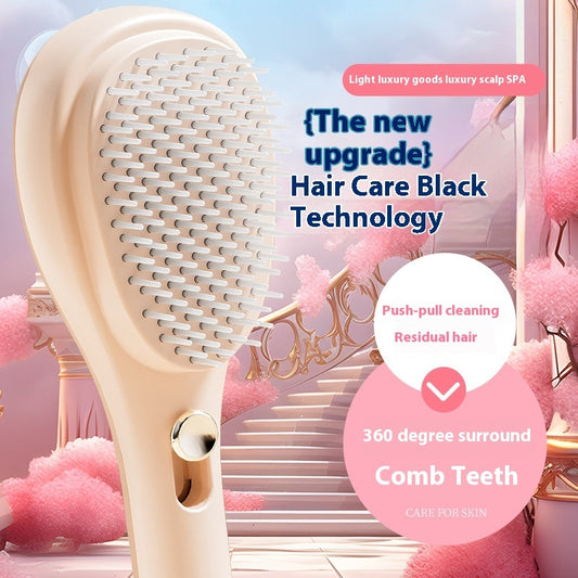 Self-cleaning hairbrush